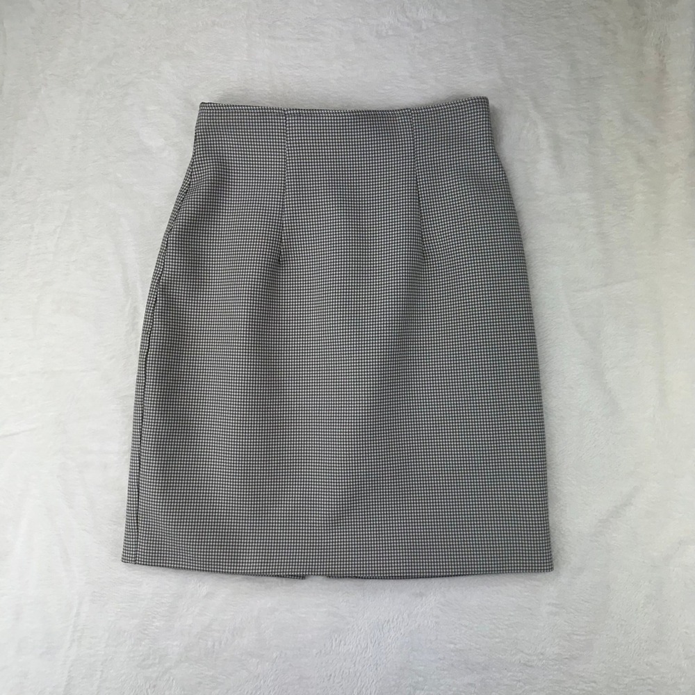 La Belle Pencil Skirt Womens VTG High Rise 26 Brown‎ Houndstooth 90s Made in USA